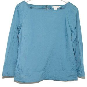 J. Crew Squared Ballet Neck Poplin Blouse